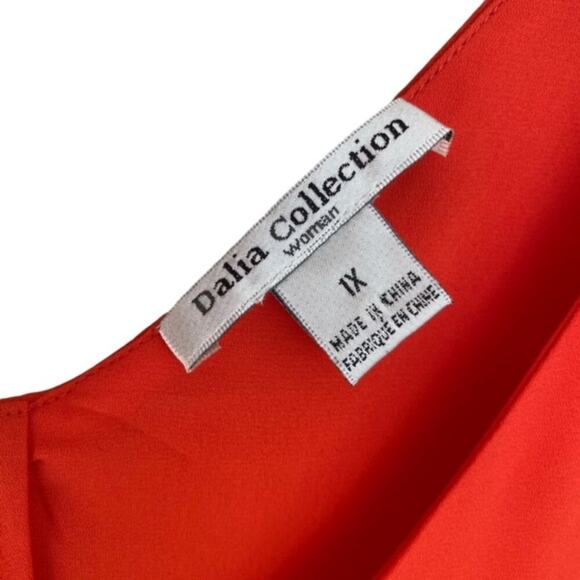 3/$21 Dalia Collection Orange V-Neck Flowy Sleeveless Blouse  - 1X - Picture 3 of 4